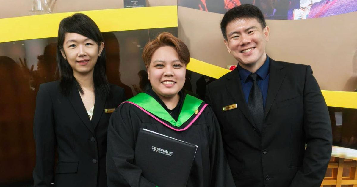 Farhanah and her mentors at graduation ceremony